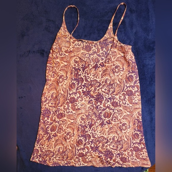 Free People Dresses & Skirts - Free People Intimately Purple Red Sz. Small Mini‎ Tank Dress Paisley Strap